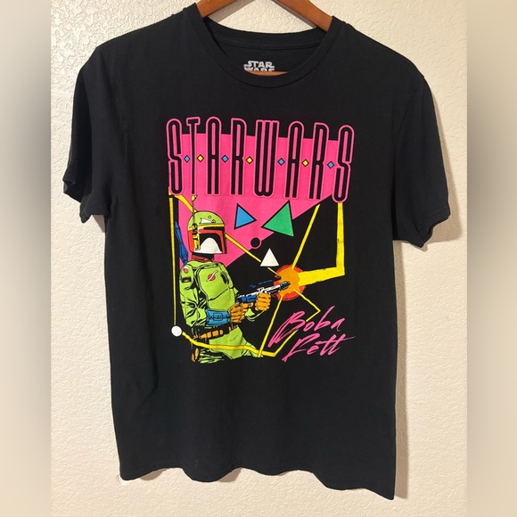Star Wars Boba Fett Retro Neon Graphic Tee - Picture 1 of 4